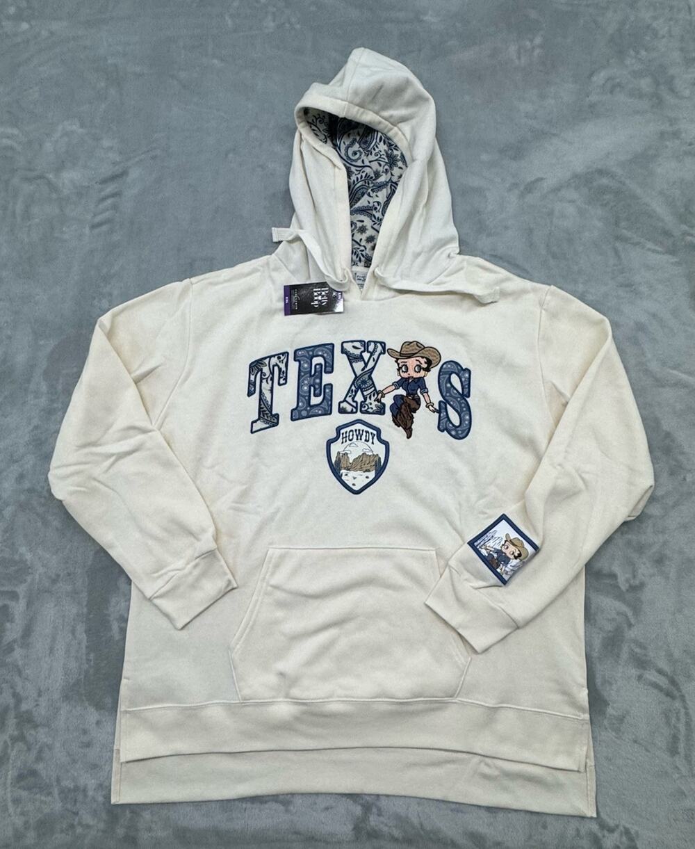 Betty Boop TEXAS Fleischer Studios Fleece Hoodie 2XL